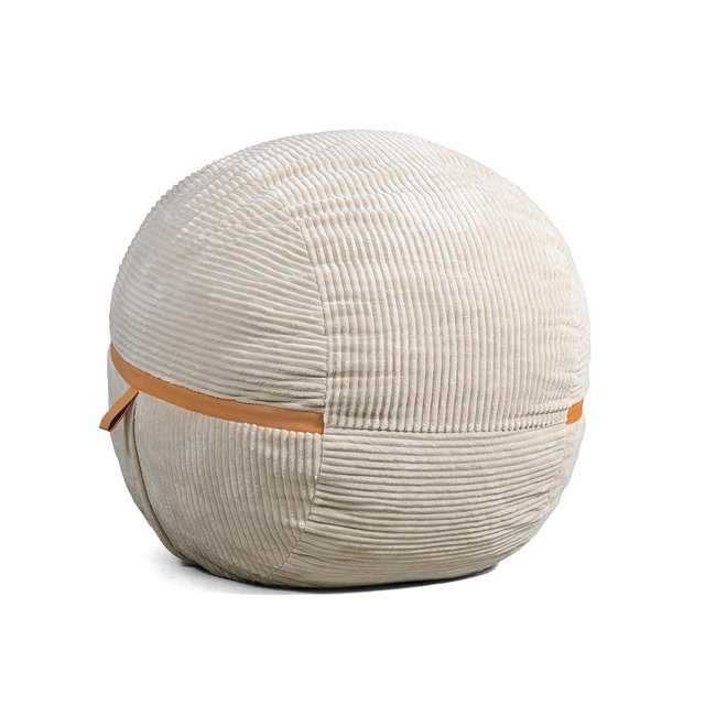 Big Joe Fuf Large Foam Filled Bean Bag Chair with Removable Cover, Vanilla Latte, Corded Plush, 4 feet Big