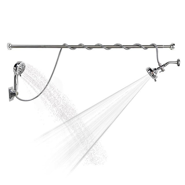 motoaaaa Double Shower Head, Dual Shower Head for Couples, High Pressure and Adjustable Tandem Shower Head System for Two People