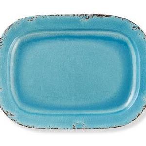 Rustic Melamine Platter, Turquoise