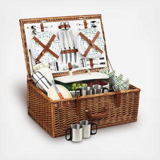 4-Person English Style Willow Picnic Hamper with Coffee Set