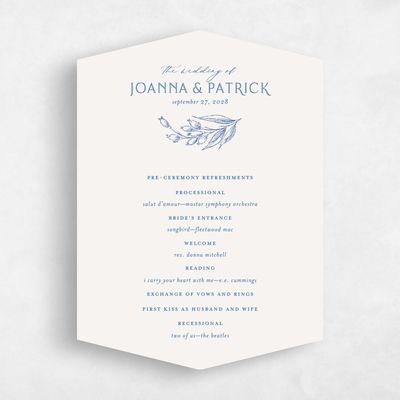 Blue Diamond Wedding Program - Briallen