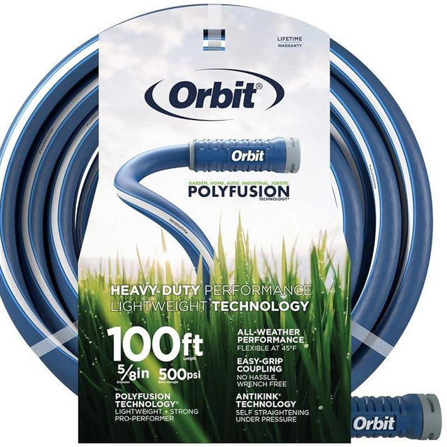 Orbit 22010 Polyfusion Garden Hose - Heavy-Duty Water Hose (100-Foot x 5/8-Inch)