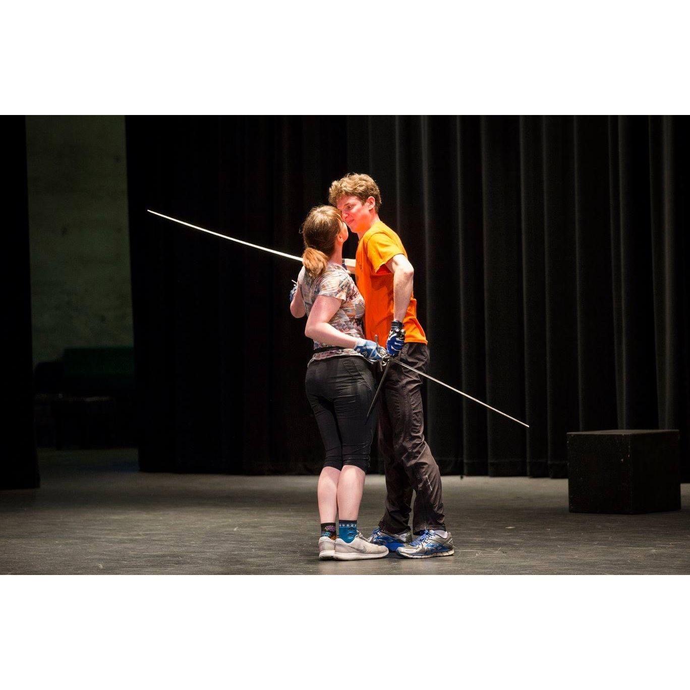 Fight Night 2018, right before Eliza kisses Alex for the scene and Alex is absolutely horrified (extra funny because we definitely weren't dating at this time)