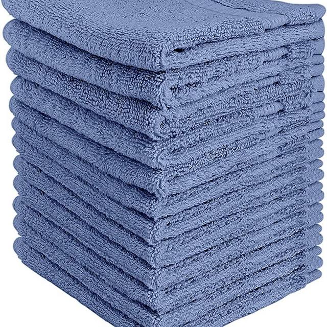 Utopia Towels - Premium Washcloths Set (12 x 12 Inches, Electric Blue) - 600 GSM 100% Cotton Flannel Face Cloths, Highly Absorbent and Soft Feel Fingertip Towels (12-Pack)