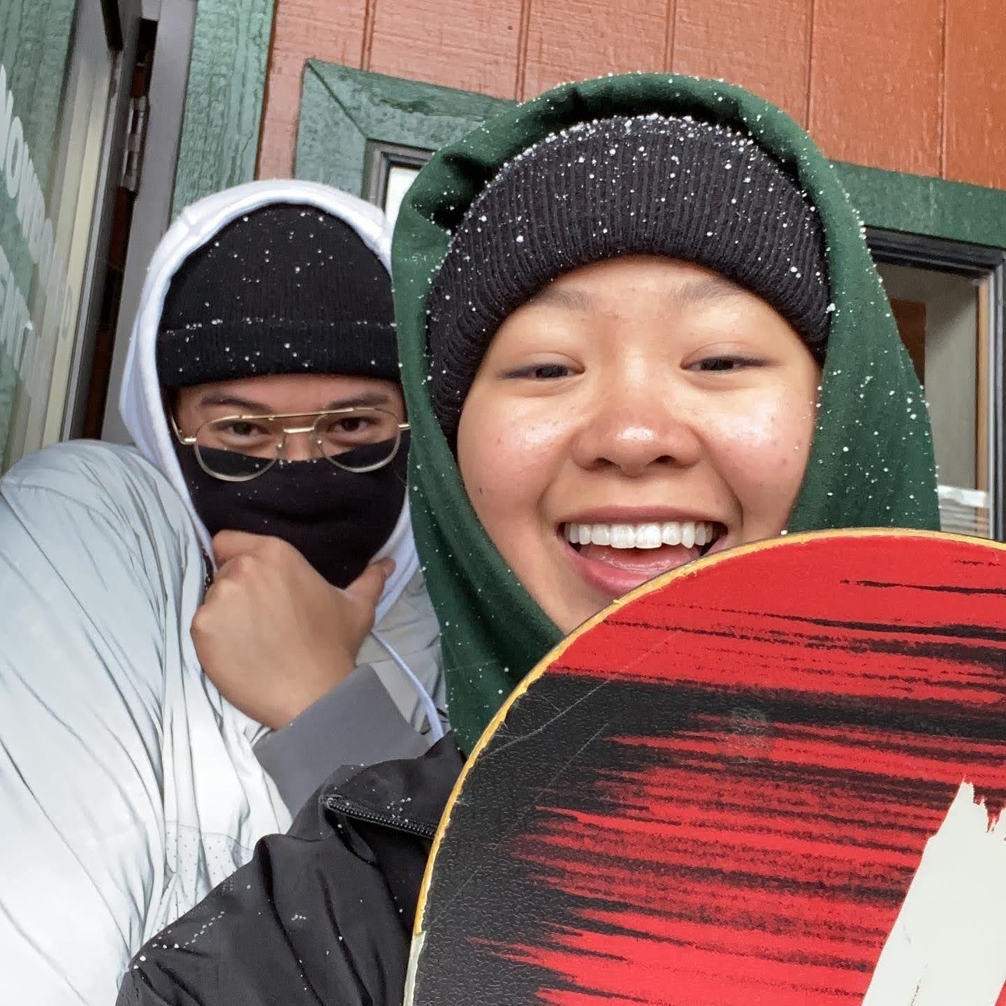 03.07.20, first time snowboarding in lake tahoe with his whole fam