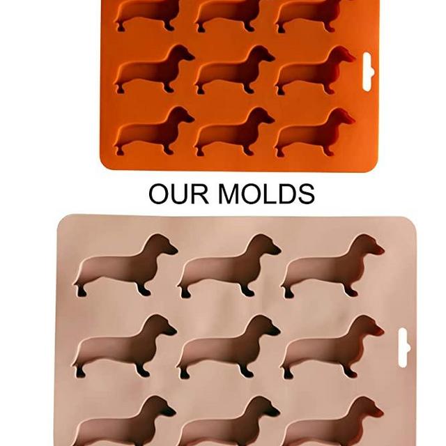 Largest Dachshund Ice Cube Tray - Silicone Weiner Dog Molds, Great Gift For Ice Treats, Baking and Chocolate
