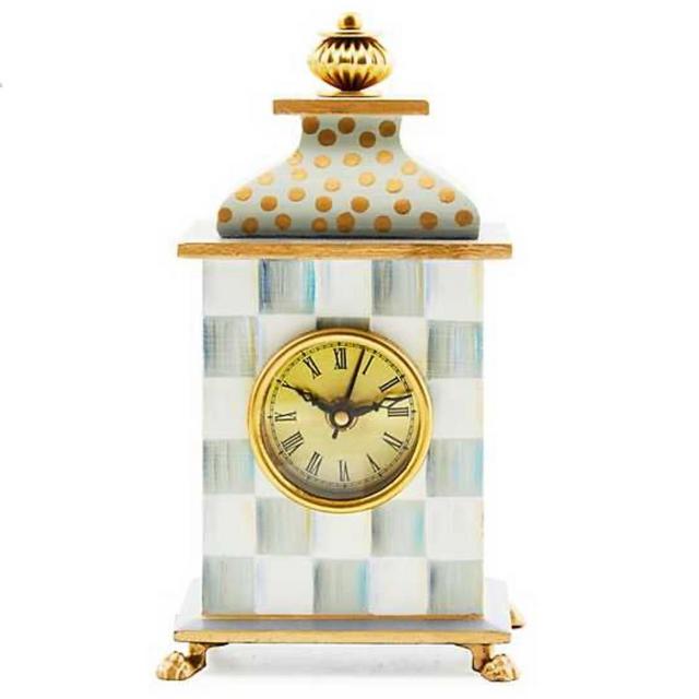 Mackenzie Childs Sterling Check Desk Clock