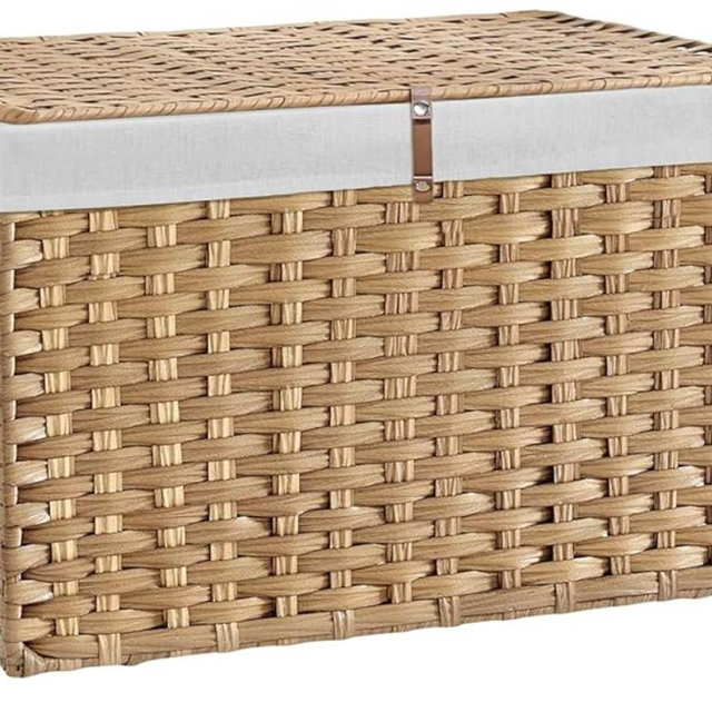 180L Wicker Storage Basket with Lid
