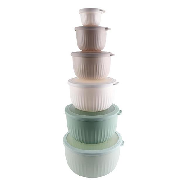 COOK WITH COLOR Prep Bowls with Lids- Deep Mixing Bowls Nesting Plastic Small Mixing Bowl Set with Lids