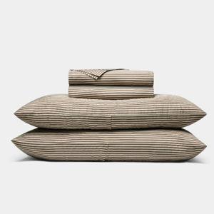 Bamboo Sheet Set- Classic Stripe in Ebony (Queen)