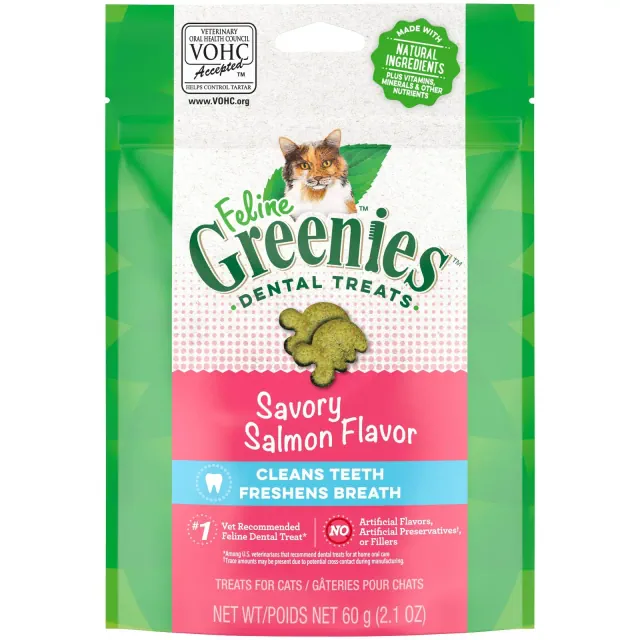 Greenies Savory Salmon Flavor Dental Cat Treats - 2.1oz
