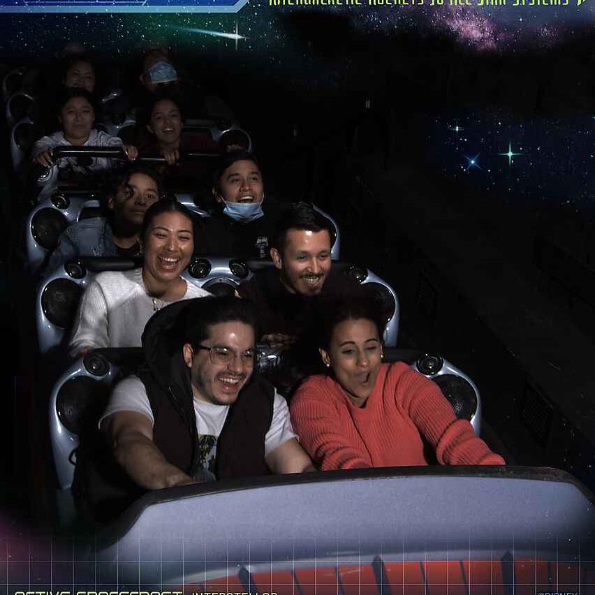 Space Mountain! Oscar doesn't like rollercoasters but he does enjoy Space Mountain.