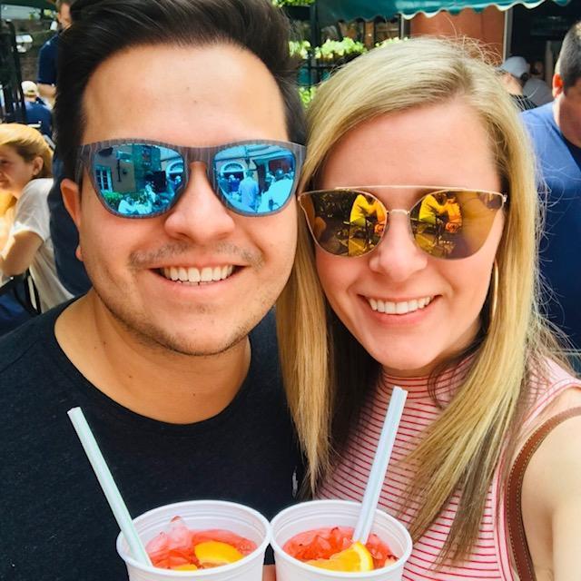 Drinking Hurricanes at Pat O'Briens in New Orleans!