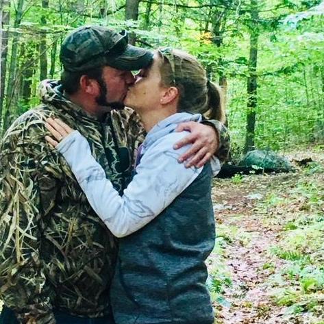 A kiss in the Center Harbor woods trails