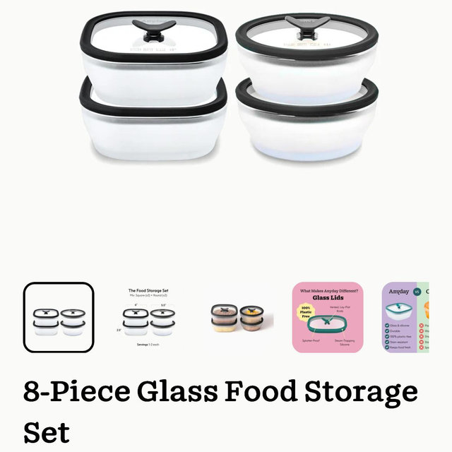 8-Piece Glass Food Storage Set