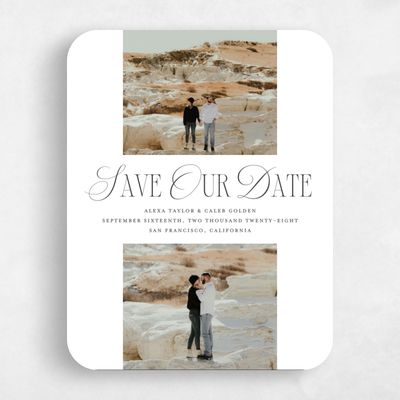 White Rounded Wedding Save the Date - Orable Multiphoto