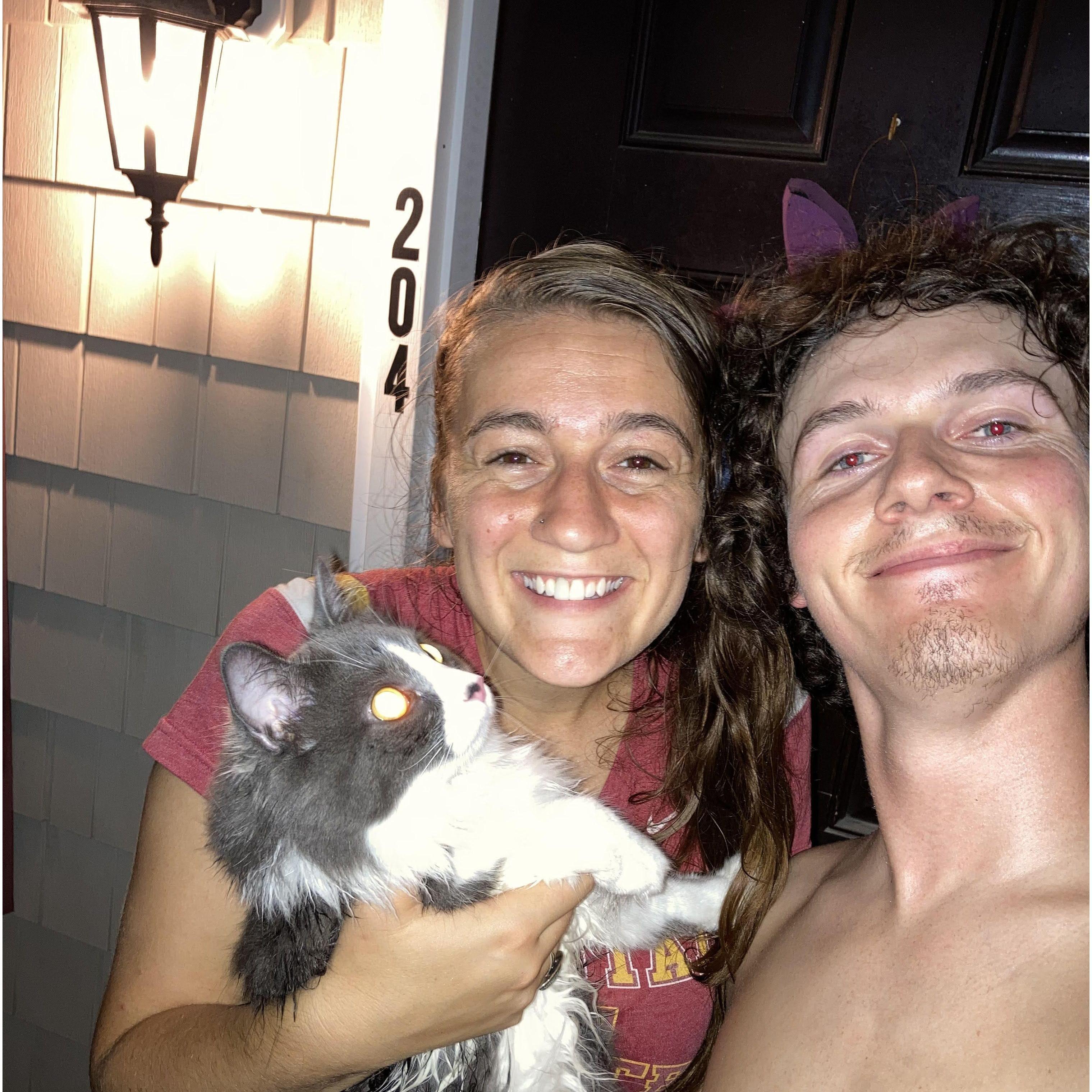 The first night in the first townhome we lived in together. The air was broken and we were all so hot