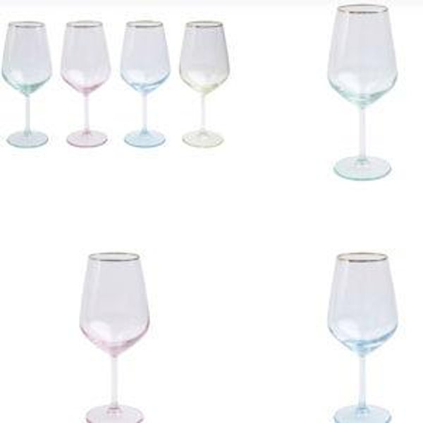 Rainbow Assorted Wine Glasses - Set of 4