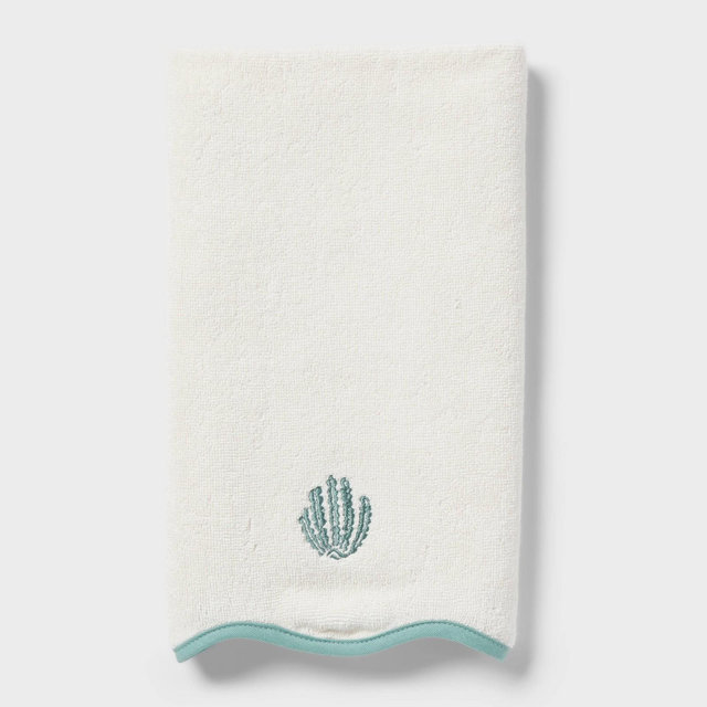 Coastal Hand Towel Scallop Edging Cream - Threshold™