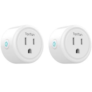 TanTan Smart Plug 2 Pack WiFi Enabled Mini Smart Switch Compatible with Amazon Alexa & Google Assistant, No Hub Required, Remote Control Your Devices from Anywhere, ETL Listed [Upgraded Version]