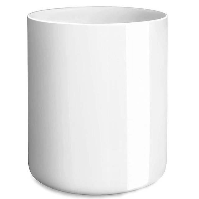 White utensil holder for Countertop, Ceramic Utensil Holder for Kitchen Counter Easy to Clean, Modern Small Cooking Utensil Holder Spatula Crock for Décor, 4.5×6.4 IN By LATCHHOOK