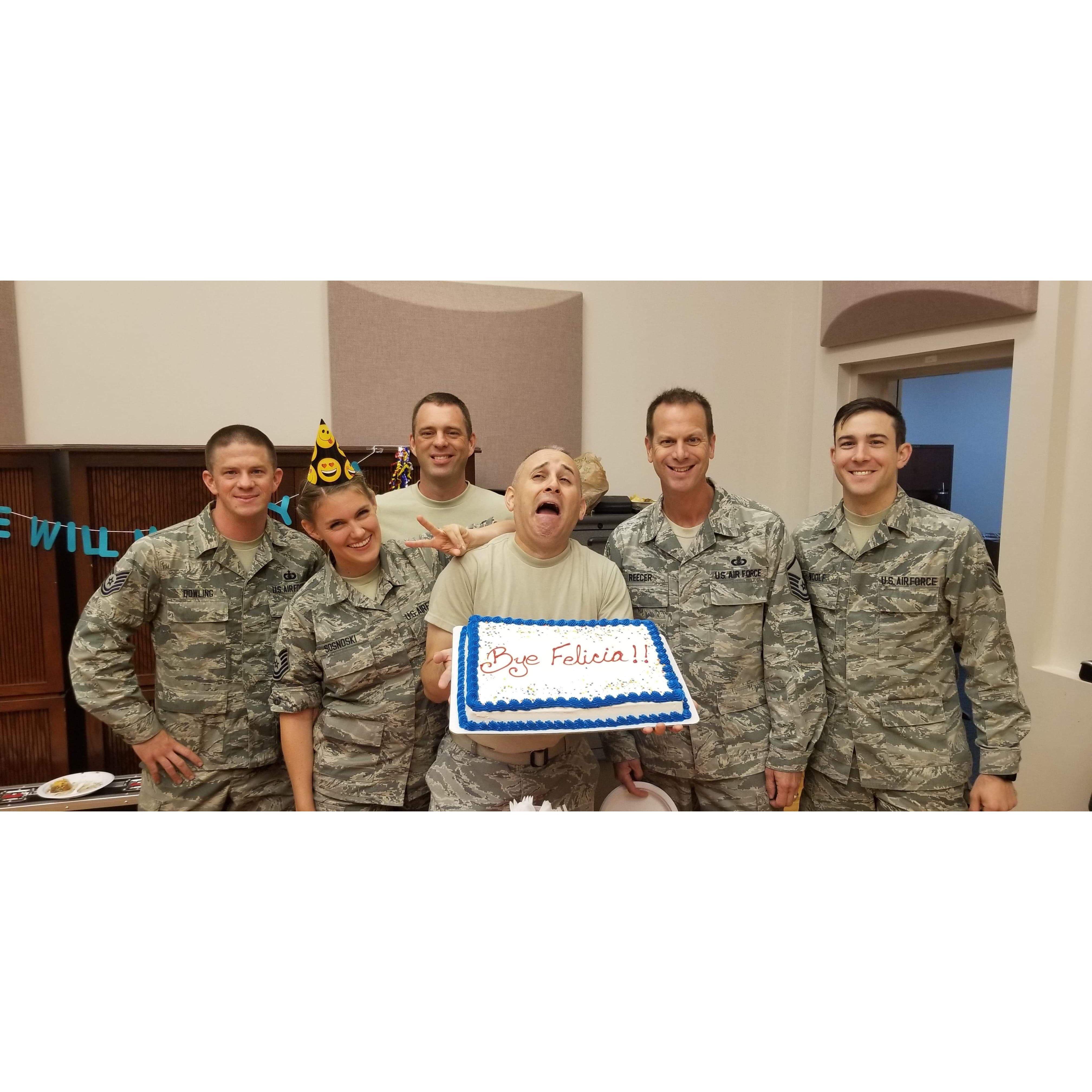 Farewell party with the Singing Sergeants