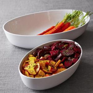 16" Sur La Table Porcelain Oval Serving Bowl