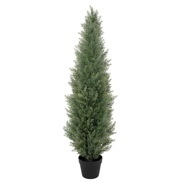 Bellacat 4ft UV Resistant Artificial Topiary Trees Outdoor, 48in Faux Cedar Tree with Full & Realistic Leaves, Fake Cypress Tree for Front Door Proch Patio Deck Balcony Yard Decor