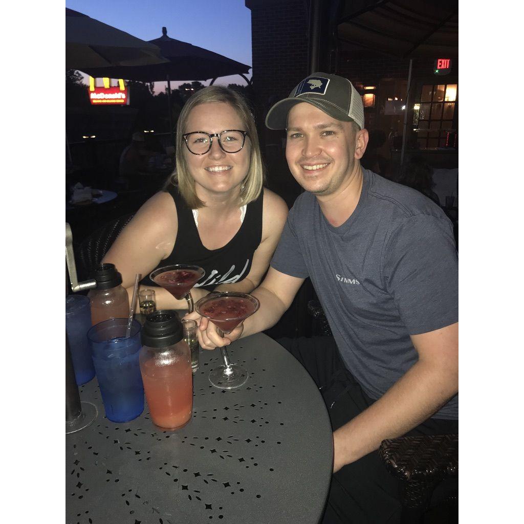 Back at Rudy's in June of 2019 for our first anniversary!