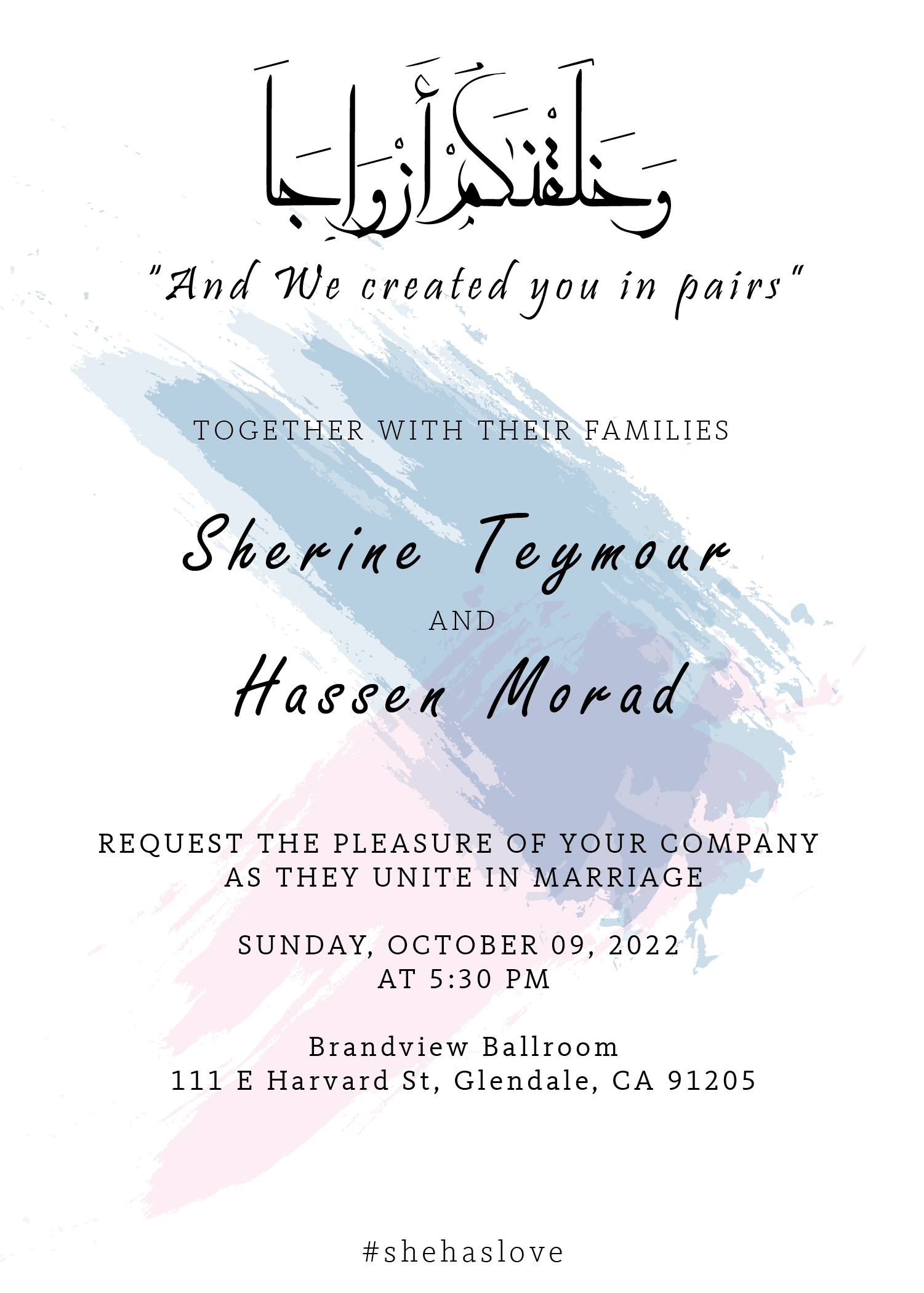 The Wedding Website of Sherine Teymour and Hassen Morad