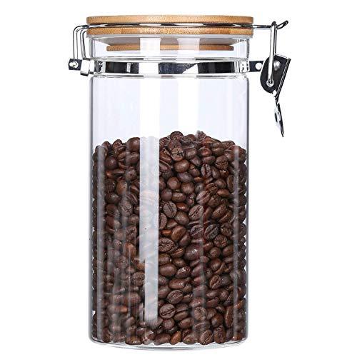 ComSaf Glass Food Storage Canisters with Lids Set of 3-30oz, BPA Free High Borosilicate Glass Cookies Jars with Sealing Bamboo Cover