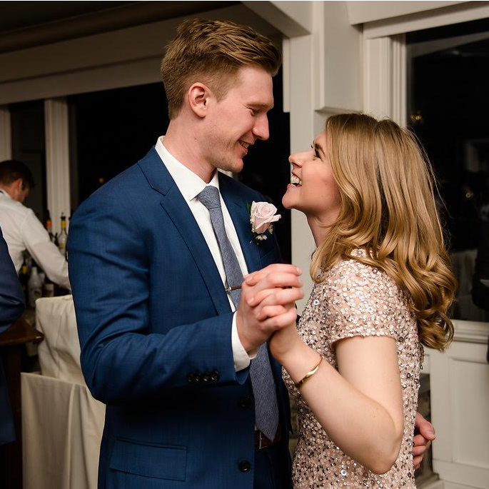 Learning to dance while celebrating Colleen and John.