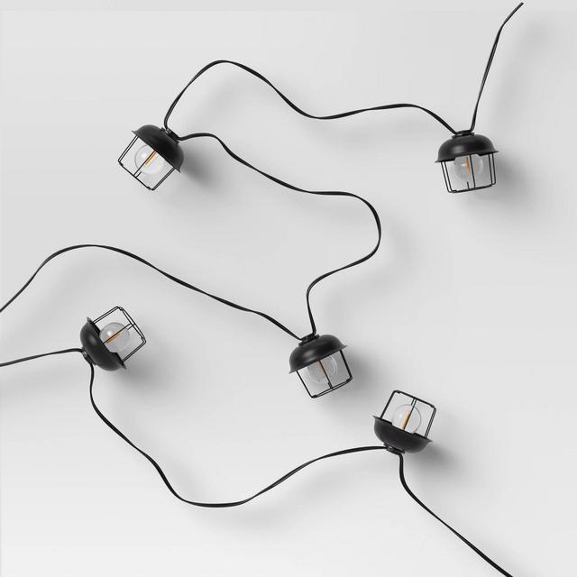 10ct LED Cage String Lights Black - Smith & Hawken™