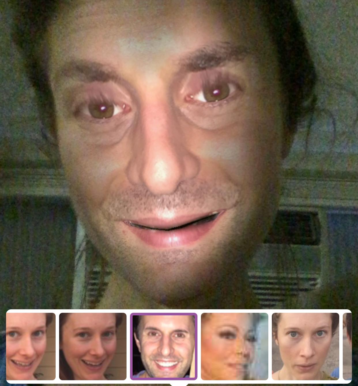 What our children will look like. 🙈   
 Jeremy and I, face-smashed.