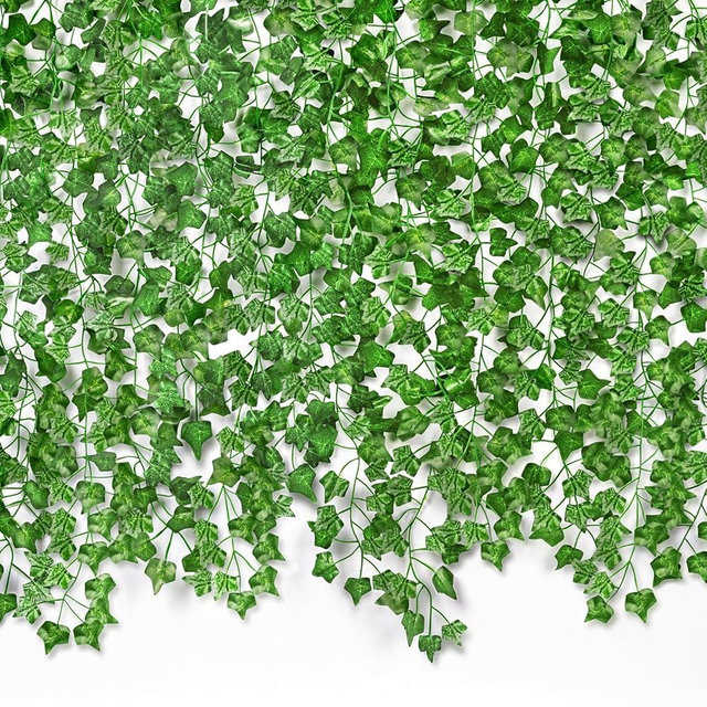 CQURE 20 Pack 140Ft Artificial Ivy Fake Vines,Ivy Garland Greenery Garland Fake Hanging Plants Vines Aesthetic Green Leaves for Bedroom Wedding Party Garden Wall Room Decor