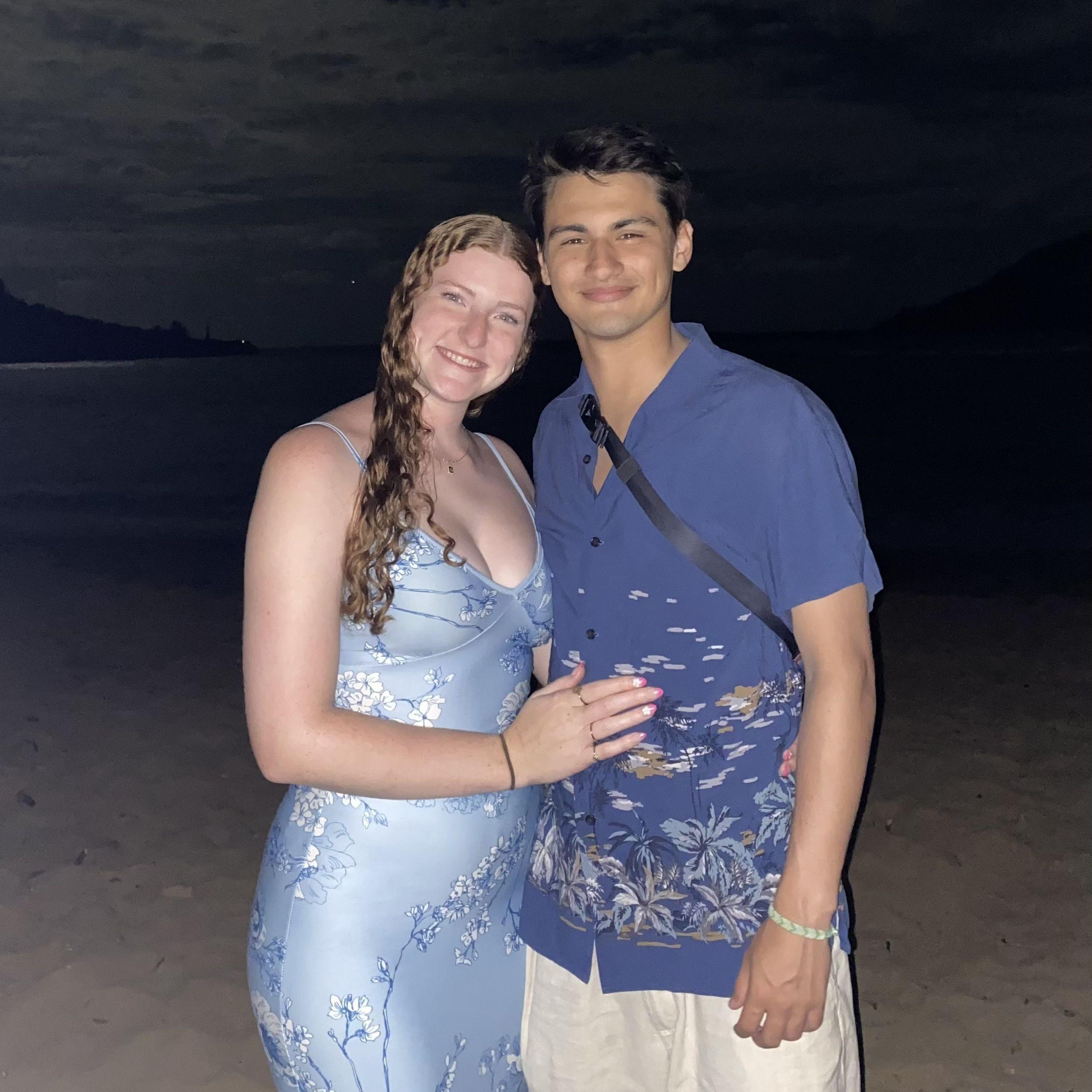 7.21.24 - Amy and Emanuel at a beach in Kauai, Hawaii.