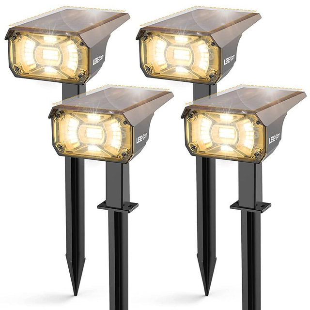 LEREKAM Solar Spot Lights Outdoor Landscape Lights, 40 LEDs Solar Landscape Spotlights Outdoor Waterproof Auto On/Off Solar Garden Lights, Outdoor Solar Lights for Yard Palm Trees Driveway Patio Pool