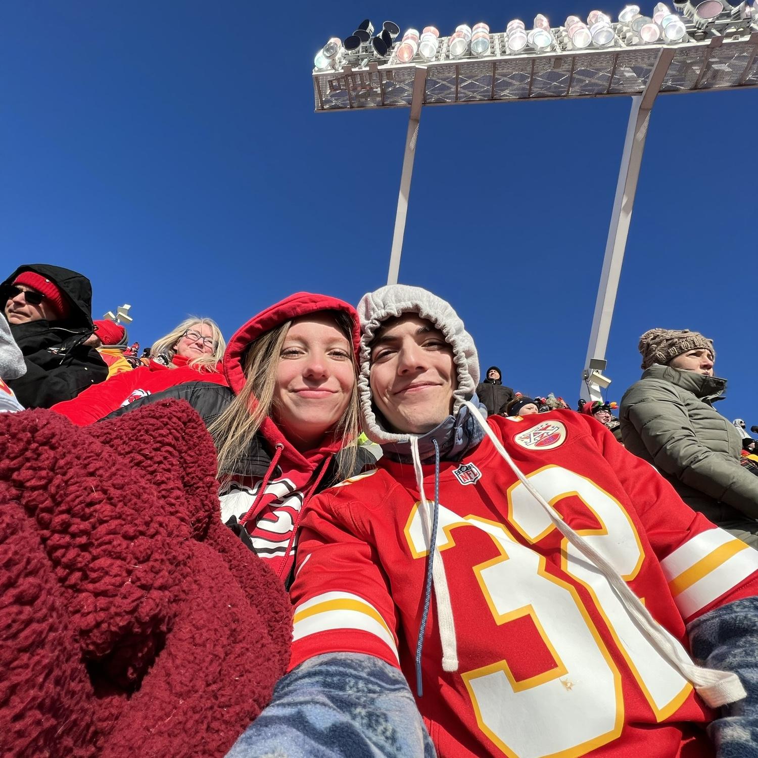 Celebrated our first Christmas together and went to a VERY cold Chiefs game 🏈🎄