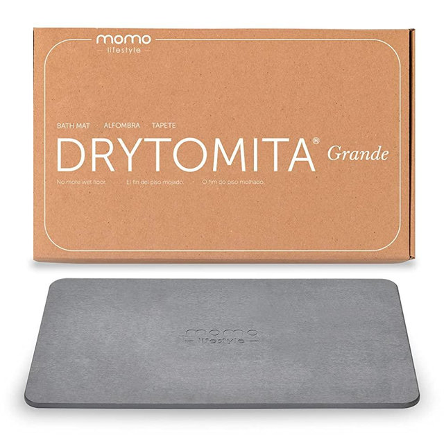 Momo Lifestyle Large Stone Bath Mat (31.5 X 19.7 Inches) Drytomita Grande (Graphite Grey Color) Diatomaceous Earth Bath Mat, Non-Slip Super Absorbent Quick Drying Eco-Friendly Bath Mat Stone 1 Pack