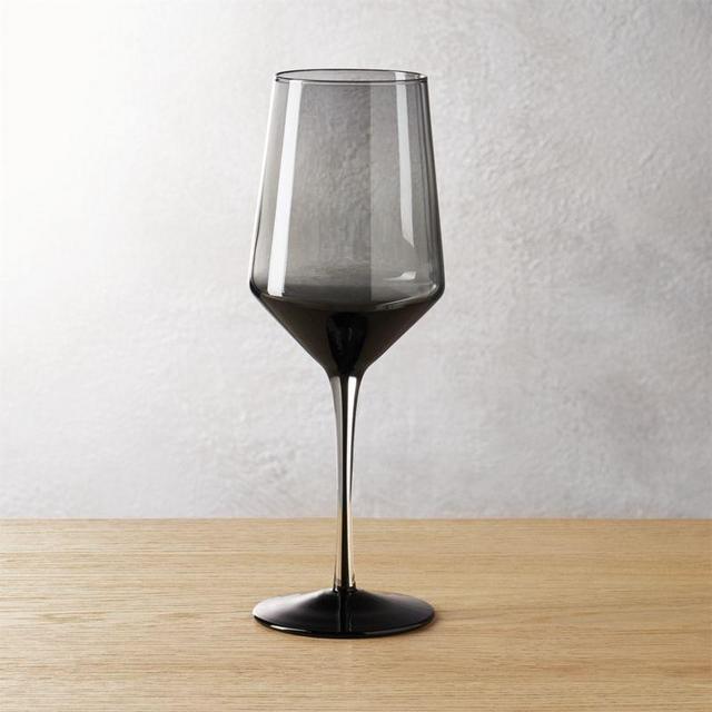 Cb2 - ghost smoke grey red wine glass