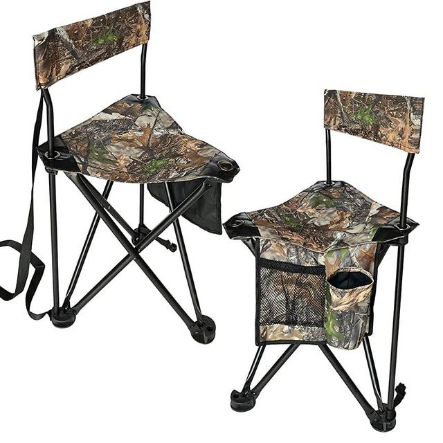 LUCKUNTER 2-Pack Backpacking Outdoor Folding Lightweight Portable Tripod Hunting Chair Seat Stool Camping Chairs