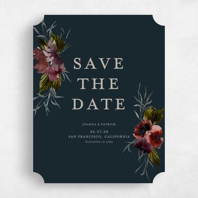 Blue Ticket Wedding Save the Date - Holliston Portrait