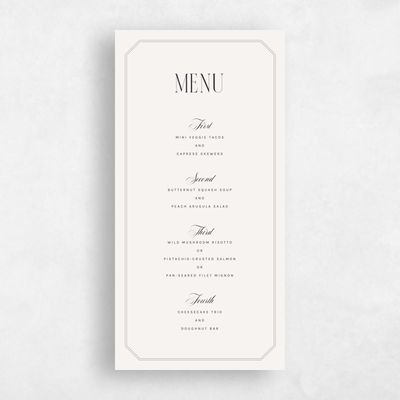 Beige Wedding Menu - Naida