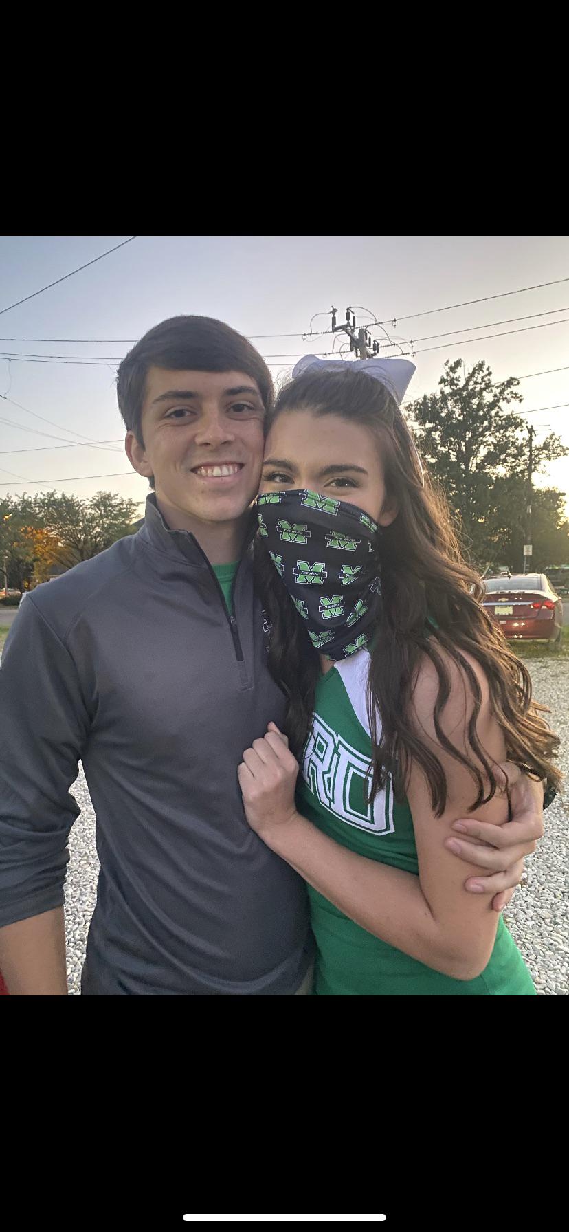 Matthew came to watch Sarah cheer for Marshall football game 🏈 2020