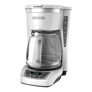 BLACK+DECKER 12-Cup Programmable Coffeemaker, White, CM1160W