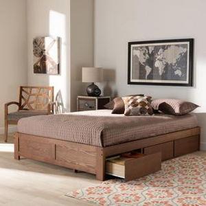 Baxton Studio Wren Finished 3-Drawer Platform Storage Bed Frame