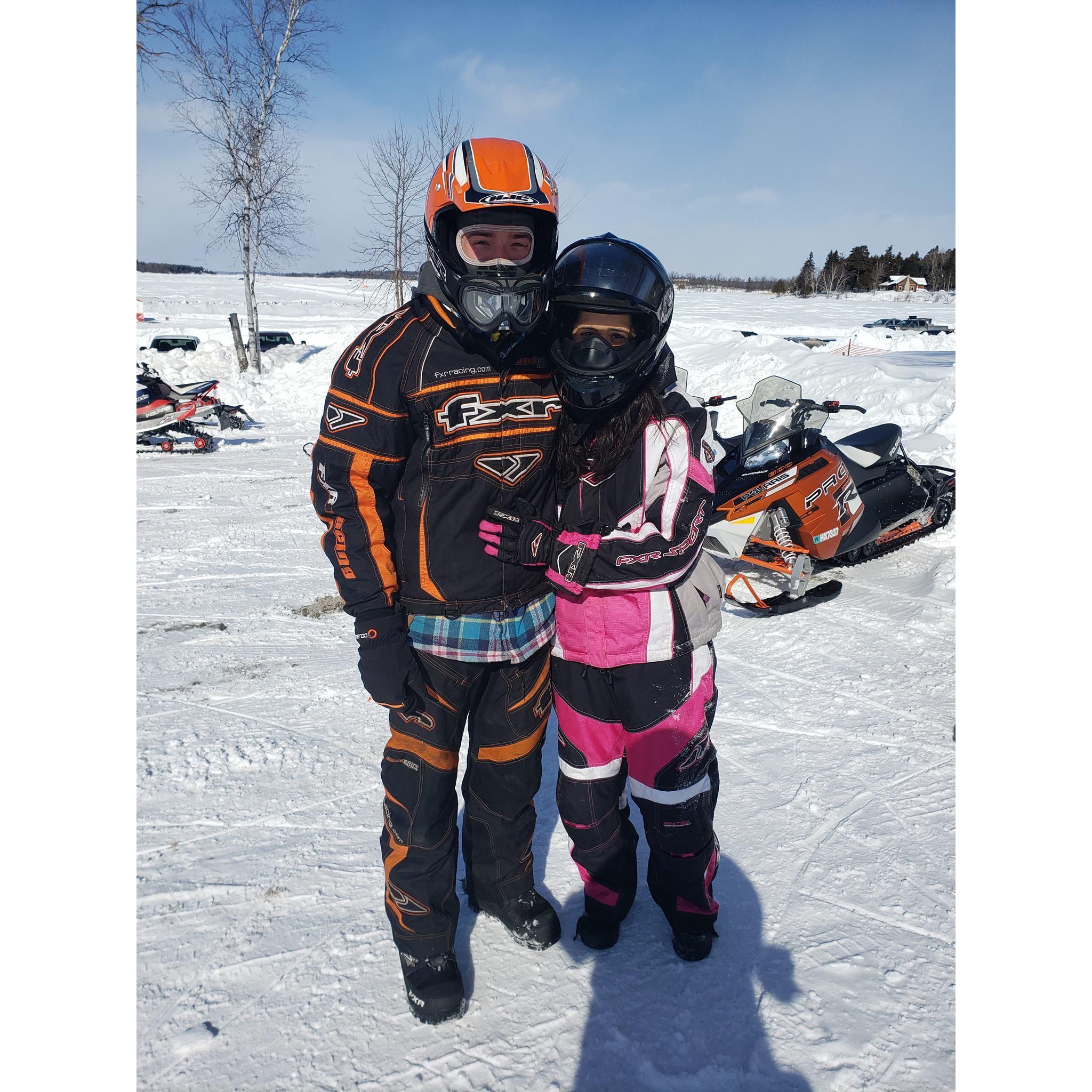 My first time on a snowmobile and ice fishing. I have experienced a lot of firsts with Knute.