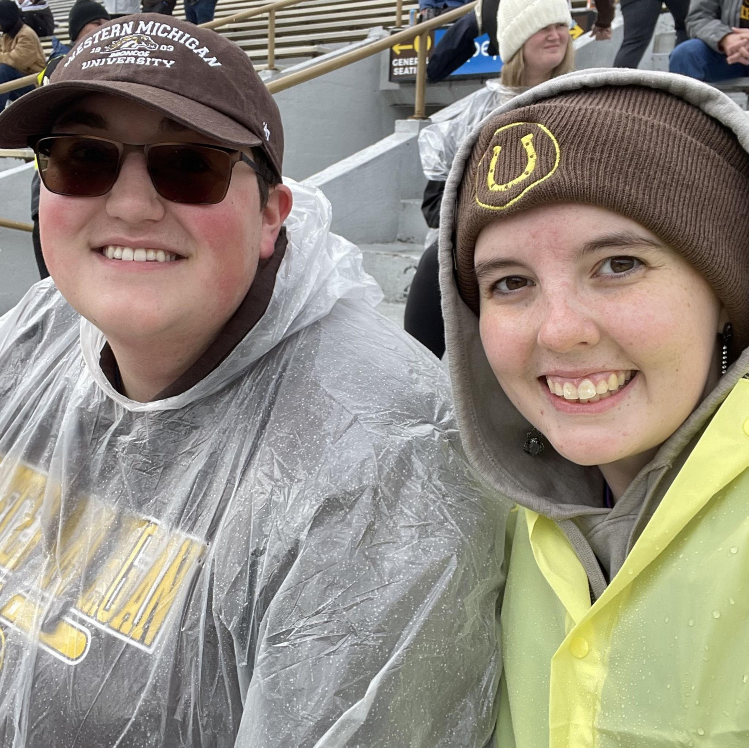 Football games sometimes require ponchos. Waldo Stadium, October 2023.