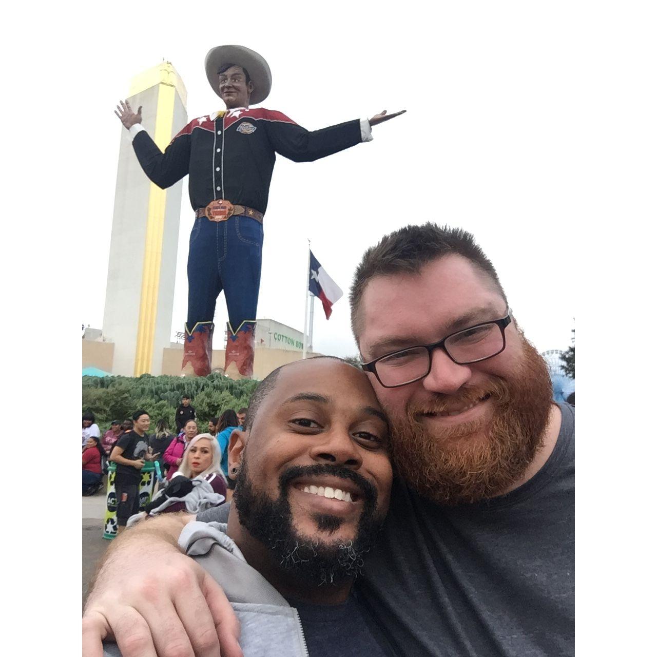 John’s first time at the greatest state fair in the country - Texas State Fair featuring the legendary Big Tex - October 2018