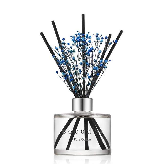 Cocodor Preserved Real Flower Reed Diffuser / Pure Cotton / 6.7oz(200ml) / 1 Pack / Reed Diffuser Set, Oil Diffuser Reed Diffuser Sticks, Home Decor Office Decor, Fragrance and Gifts